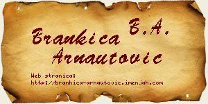 Brankica Arnautović vizit kartica